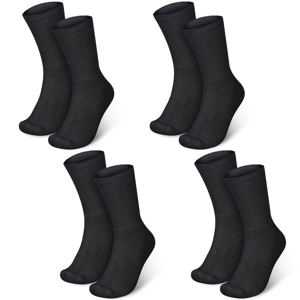 Silicherry 4 Pairs Cotton Soft Eczema Socks Black Hydrating Moisturizing Therapy Cotton Socks Eczema Relief for Adult Wet Wrap Non Itch Soft Feet Treatment