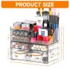 SUOXING Clear Acrylic Makeup Organizer for Vanity,Bathroom,Dresser,5 Drawer Make up Organizers for Counter,Plastic Countertop Makeup Storage for Beauty,Hair Accessory,Brush,Cosmetic,Skincare Organizer view 3