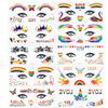 10 Sheets Pride Tattoos, 6.3x2.56 Inch Rainbow Temporary Tattoos Rainbow Face Tattoo Pride Eyes Tattoos for Pride Festivals Party Decoration view 1