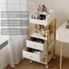 ZQUYAJ Makeup Organizer Storage Cart, Large Skincare organizers, Makeup Stand with Drawers, Makeup Vanity Organizer Cosmetics Display Cases Holder for Skin Care Nail Polish Perfume Makeup Brush (Gold) view 4