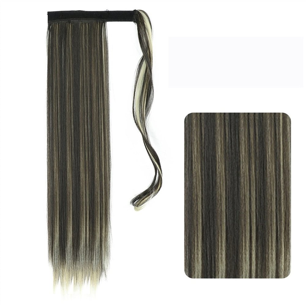 Ponytail Hair Extension 22-32 Inch Synthetic Hair Extensions Pony Tail Fiber Heat-Resistant Curly Hair with Ponytail Fake Hair Chip-in Hair Ponytail Hairpiece (Color : F8-613, Size : 22inches)