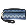 FRESQA Gradient Blue Denim Print Portable Mini Makeup Bag,Versatile And Compact,Perfect For Your Essentials view 1