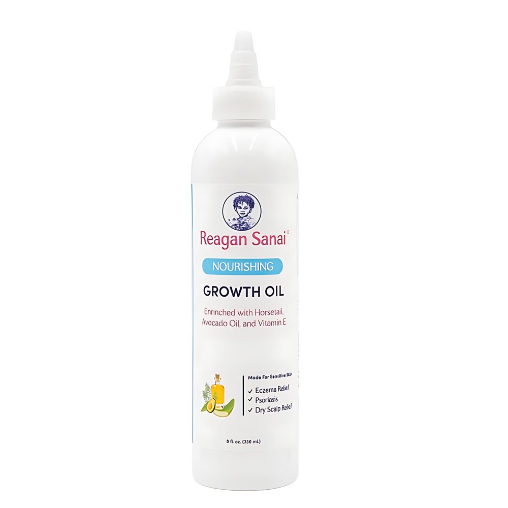 Reagan Sanai Nourishing Natural Hair Growth Oil 8 oz Organic Hair Oil made with Pure Essential Oils for Hair Regrowth - Dry Scalp Treatment For Longer, Thicker, Soft, Shiny and Healthy Hair