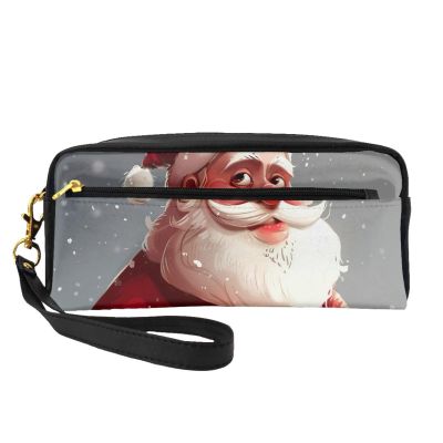 FRESQA Cartoon Santa Claus Print Portable Mini Makeup Bag,Versatile And Compact,Perfect For Your Essentials