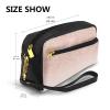 FRESQA Rose Gold Faux Glitter Print Portable Mini Makeup Bag,Versatile And Compact,Perfect For Your Essentials view 3