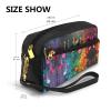 FRESQA Colorful Music Notes Print Portable Mini Makeup Bag,Versatile And Compact,Perfect For Your Essentials view 3