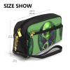 FRESQA Green Alien Print Portable Mini Makeup Bag,Versatile And Compact,Perfect For Your Essentials view 3
