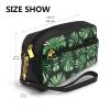 FRESQA Green Leaves Of Palm Tree Tropical Plant Print Portable Mini Makeup Bag,Versatile And Compact,Perfect For Your Essentials view 3