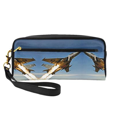 FRESQA Aircraft Fighter Jets Print Portable Mini Makeup Bag,Versatile And Compact,Perfect For Your Essentials