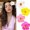 4Pcs Hawaiian Flower Hair Clips for Women,Plumeria Hibiscus Hair Clips Rose Hair Barrettes 3.5 Inch Artificial Flower Clips,Hair Accessories for Vacation Beach Party, Boho Clips for Girls Wedding view 1