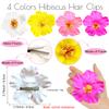 4Pcs Hawaiian Flower Hair Clips for Women,Plumeria Hibiscus Hair Clips Rose Hair Barrettes 3.5 Inch Artificial Flower Clips,Hair Accessories for Vacation Beach Party, Boho Clips for Girls Wedding view 2