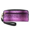 FRESQA Sparkling Purple Glitter Print Portable Mini Makeup Bag,Versatile And Compact,Perfect For Your Essentials view 1