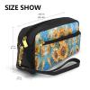FRESQA Oil Painting Sunflower Print Portable Mini Makeup Bag,Versatile And Compact,Perfect For Your Essentials view 3
