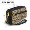 FRESQA Yellow Leopard Print Print Portable Mini Makeup Bag,Versatile And Compact,Perfect For Your Essentials view 3