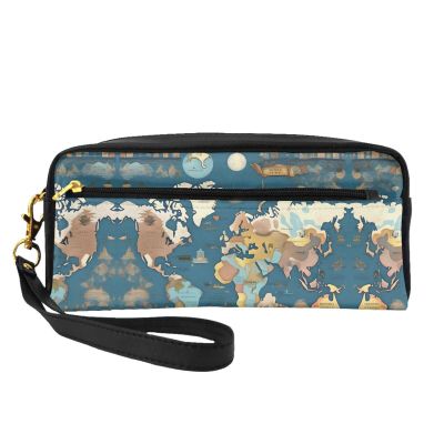 FRESQA World Map Pattern Print Portable Mini Makeup Bag,Versatile And Compact,Perfect For Your Essentials