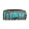 FRESQA Bright Aqua Blue Turquoise Print Portable Mini Makeup Bag,Versatile And Compact,Perfect For Your Essentials view 2