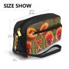 FRESQA Poppy Flowers Print Portable Mini Makeup Bag,Versatile And Compact,Perfect For Your Essentials view 3