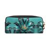 FRESQA Teal Lily Print Portable Mini Makeup Bag,Versatile And Compact,Perfect For Your Essentials view 2
