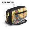 FRESQA Blue Butterfly And Flowers Print Portable Mini Makeup Bag,Versatile And Compact,Perfect For Your Essentials view 3