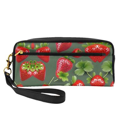 FRESQA Lovely Strawberry Print Portable Mini Makeup Bag,Versatile And Compact,Perfect For Your Essentials