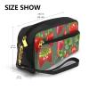 FRESQA Lovely Strawberry Print Portable Mini Makeup Bag,Versatile And Compact,Perfect For Your Essentials view 3