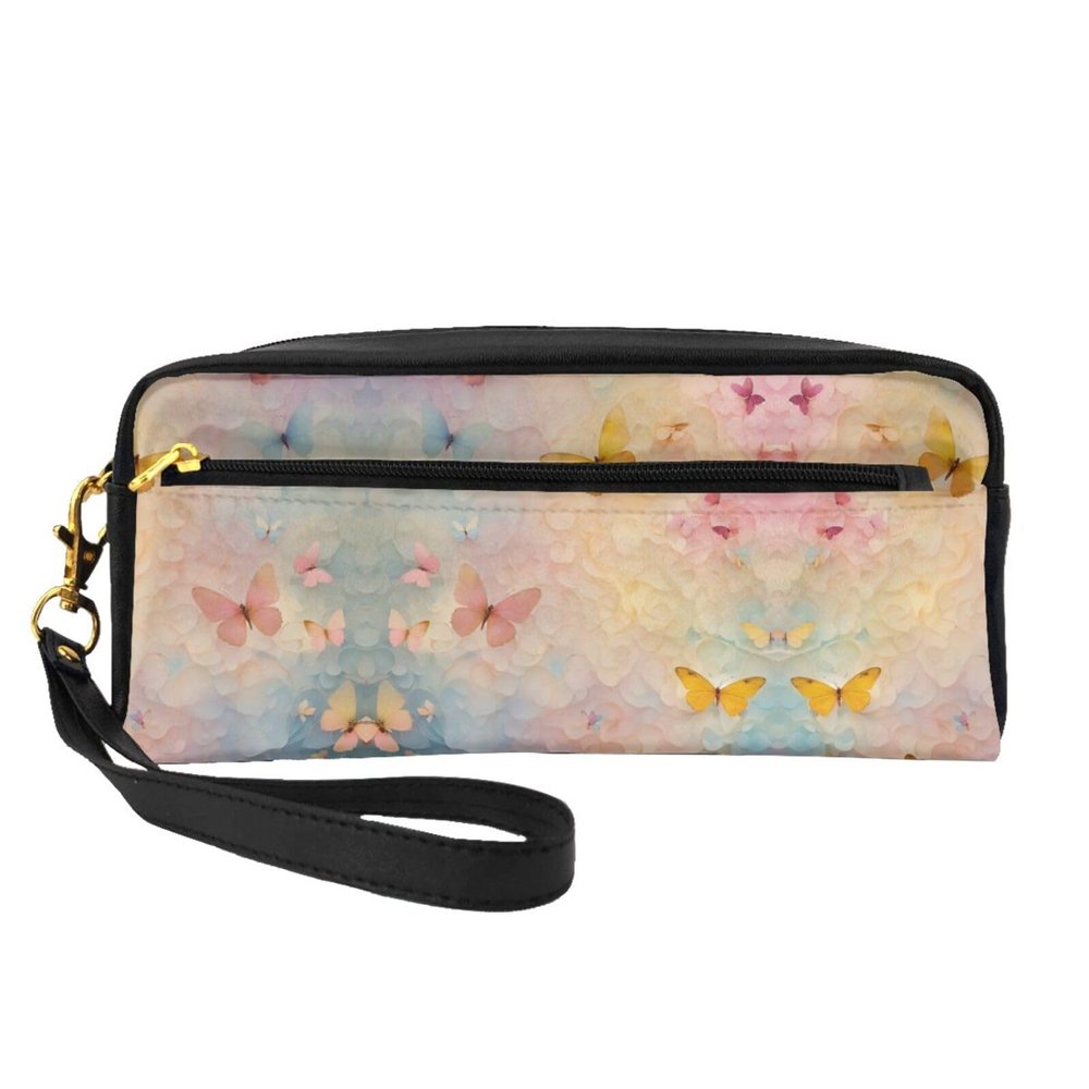 FRESQA Butterfly Print Portable Mini Makeup Bag,Versatile And Compact,Perfect For Your Essentials