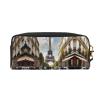 FRESQA Paris Street Scene Eiffel Tower Print Portable Mini Makeup Bag,Versatile And Compact,Perfect For Your Essentials view 2