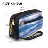 FRESQA Beach Sunset Ocean Waves Print Portable Mini Makeup Bag,Versatile And Compact,Perfect For Your Essentials view 3
