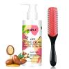 3-In-1 Styling Cream for Flyaways - Anti-Frizz Cream to Define All Hair Types & Textures - Add Shine and Smoothness with Brush view 1