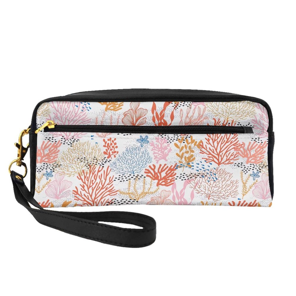 FRESQA Coral Reef Print Portable Mini Makeup Bag,Versatile And Compact,Perfect For Your Essentials