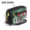 FRESQA Christmas Treess Print Portable Mini Makeup Bag,Versatile And Compact,Perfect For Your Essentials view 3