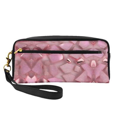 FRESQA Rose Gold Faux Glitter Print Portable Mini Makeup Bag,Versatile And Compact,Perfect For Your Essentials
