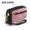 FRESQA Rose Gold Faux Glitter Print Portable Mini Makeup Bag,Versatile And Compact,Perfect For Your Essentials view 3