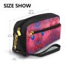 FRESQA Abstract Heart Print Portable Mini Makeup Bag,Versatile And Compact,Perfect For Your Essentials view 3