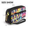 FRESQA Retro Roller Skates Colorful Print Portable Mini Makeup Bag,Versatile And Compact,Perfect For Your Essentials view 3