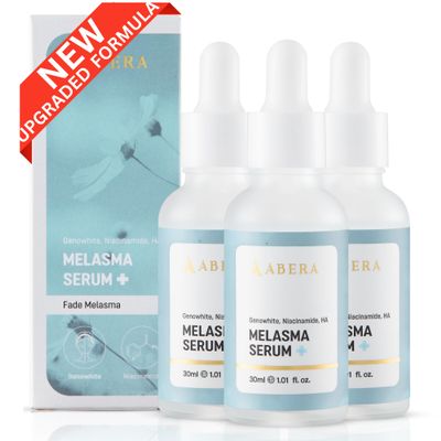 Abera Melasma Serum Plus, Dark Spot Corrector for Face with Niacinamide & Peptide, Discoloration Correcting Serum for Sun Spots & Uneven Skin Tone, 1.0 Fl Oz (Pack of 3)