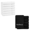 Arkwright Makeup Remover Wash Cloths (Black) and Cotton Luxury Hand Towels (White) view 1