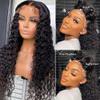 13x4 Deep Wave Lace Front Wigs for Black Women,Human Hair Pre Plucked with Baby Hair for Daily Dress,Glueless Curly Lace Frontal Wigs view 2