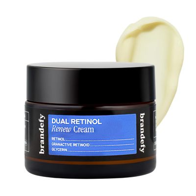Brandefy Dual Retinol Renew Cream with 0.3% Retinol & 1% Granactive Retinoid, Face Moisturizer for Wrinkles & Fine Lines, Made in The USA, Suitable for All Skin Types (1.6 Oz)