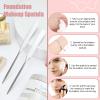 4 Pcs Makeup Spatula Set, Stainless Steel Cosmetic Makeup Palette, Korean Mixing Palette Foundation Cosmetic Skin Care Tool view 3