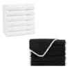 Arkwright Makeup Remover Wash Cloths (Black with White Piping) and Cotton Luxury Hand Towels (White) view 1