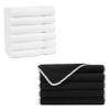 Arkwright Makeup Remover Wash Cloths (Black with White Piping) and Cotton Luxury Hand Towels (White) view 1