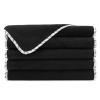 Arkwright Makeup Remover Wash Cloths (Black with White Piping) and Cotton Luxury Hand Towels (White) view 2