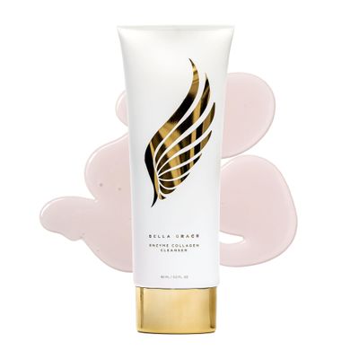 Bella Grace Enzyme Collagen Face Wash Cleanser, Gentle Daily Exfoliating & Hydrating Skin Care Face Cleanser with Squalane, Papain, Helps Even Skin Tone, Gently Removes Impurities & Dead Skin, 6 fl oz