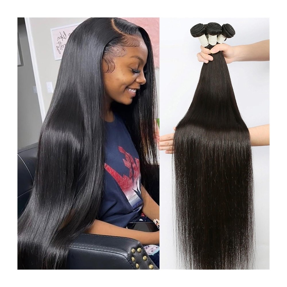 Human Hair Bundles Natural Black Bone Straight Human Hair Bundles Brazilian Hair Weave Bundles Remy Raw Hair Extensions 1 3 4 Bundles Virgin Hair Weft12-38inch hair bundle/Hair Extensions ( Size : 28