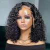 180% Density Deep Wave Bob Wig 13x4 HD Lace Frontal Wig Human Hair Brazilian Remy Hair Short Curly Wig Pre Plucked With Baby Hair Glueless Wig For Black Women 8Inch view 1