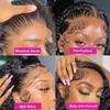 180% Density Deep Wave Bob Wig 13x4 HD Lace Frontal Wig Human Hair Brazilian Remy Hair Short Curly Wig Pre Plucked With Baby Hair Glueless Wig For Black Women 8Inch view 2