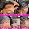 180% Density Deep Wave Bob Wig 13x4 HD Lace Frontal Wig Human Hair Brazilian Remy Hair Short Curly Wig Pre Plucked With Baby Hair Glueless Wig For Black Women 8Inch view 3