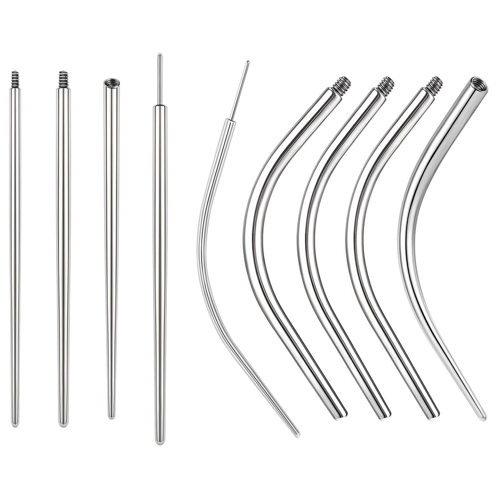 BodyAce 14G 16G 18G 20G Piercing Taper, Stainless Steel Threadless Insertion Pin Screw On Assistant Tool, Curved Body Piercing Stretching Kit for Ear/Nose/Navel/Lip/Eyebrow [New 16G(1.2mm) Mix]