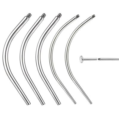 BodyAce 14G 16G 18G 20G Piercing Taper, Stainless Steel Threadless Insertion Pin Screw On Assistant Tool, Curved Body Piercing Stretching Kit for Ear/Nose/Navel/Lip/Eyebrow [Curved Internal Thread]